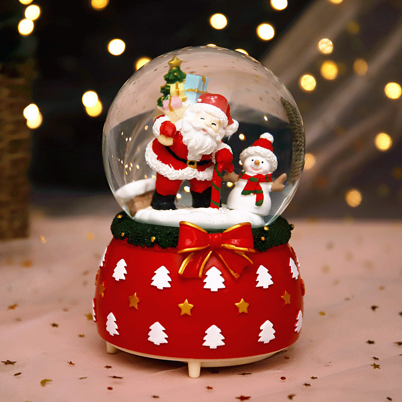 Christmas Full Crystal Ball Creative Music Box Decoration