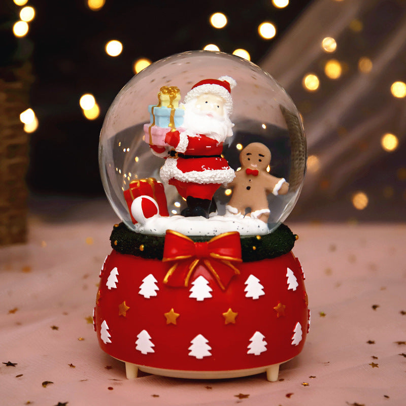 Christmas Full Crystal Ball Creative Music Box Decoration