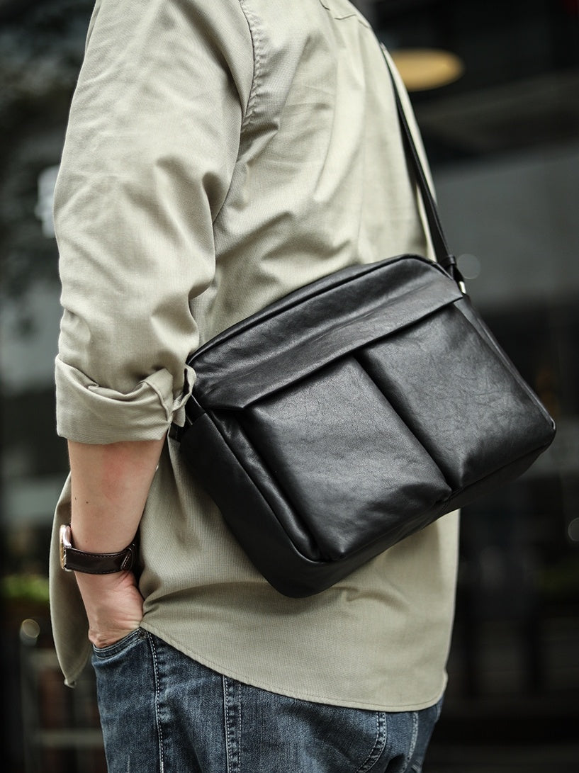 Premium Simple Commuter Leather Men's Bag