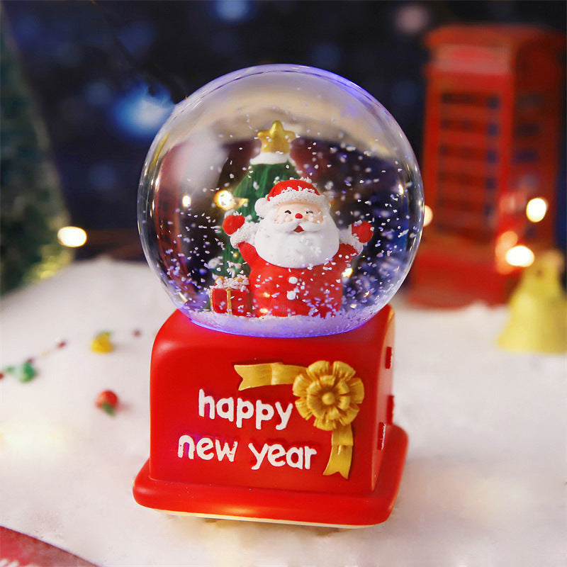 Christmas Full Crystal Ball Creative Music Box Decoration