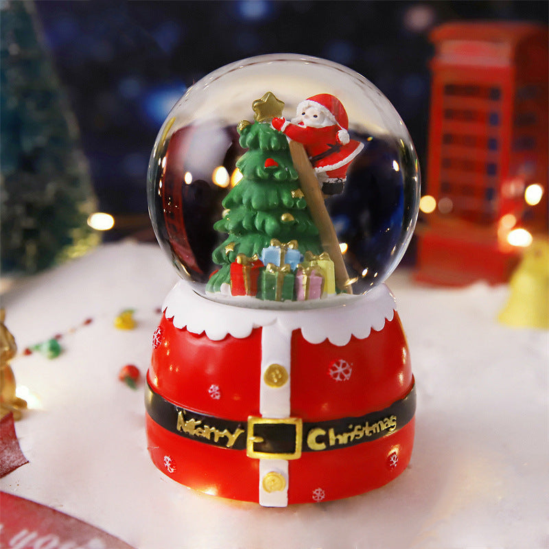 Christmas Full Crystal Ball Creative Music Box Decoration