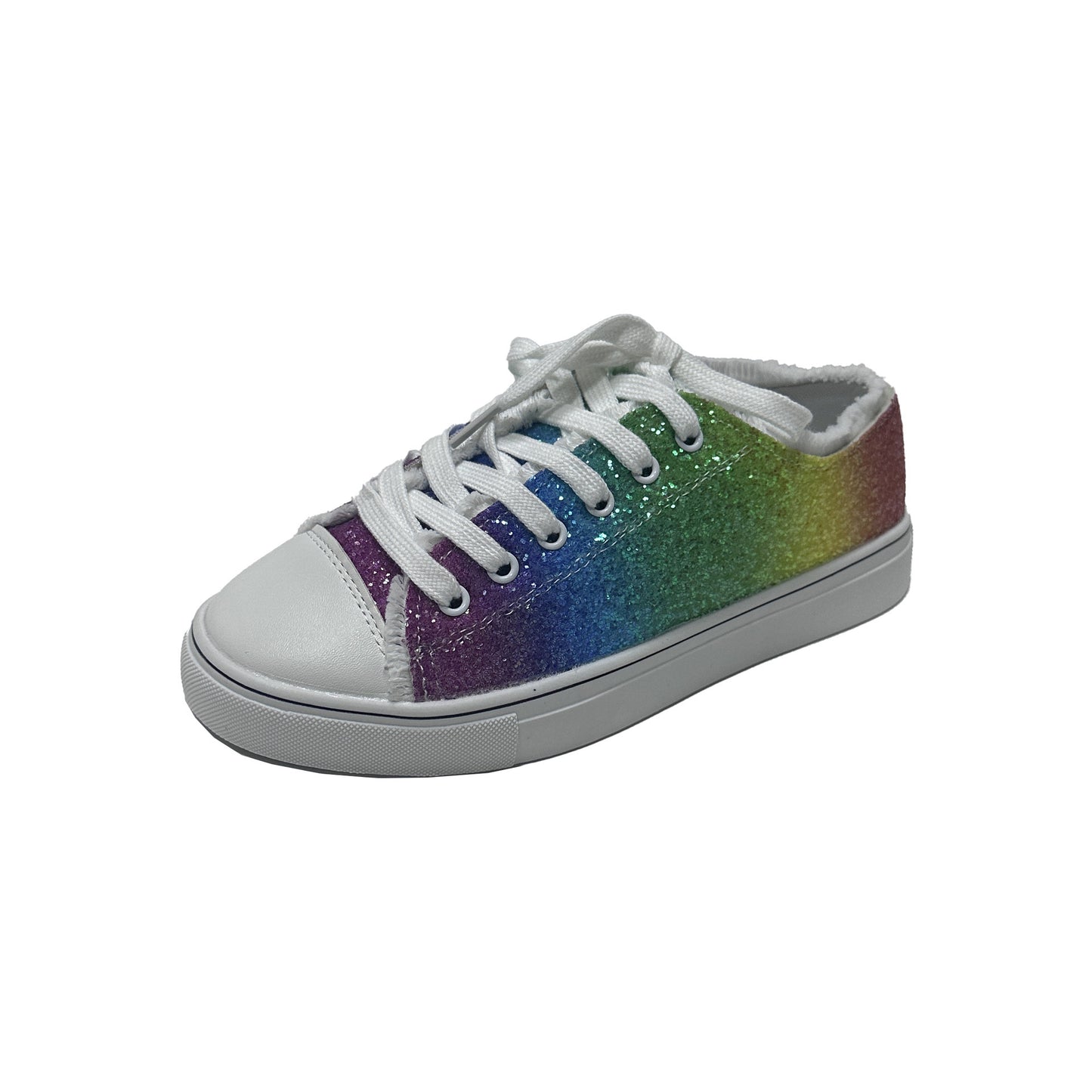 Female 3D Gradient Color Sequins Casual Flat Skateboard Shoes