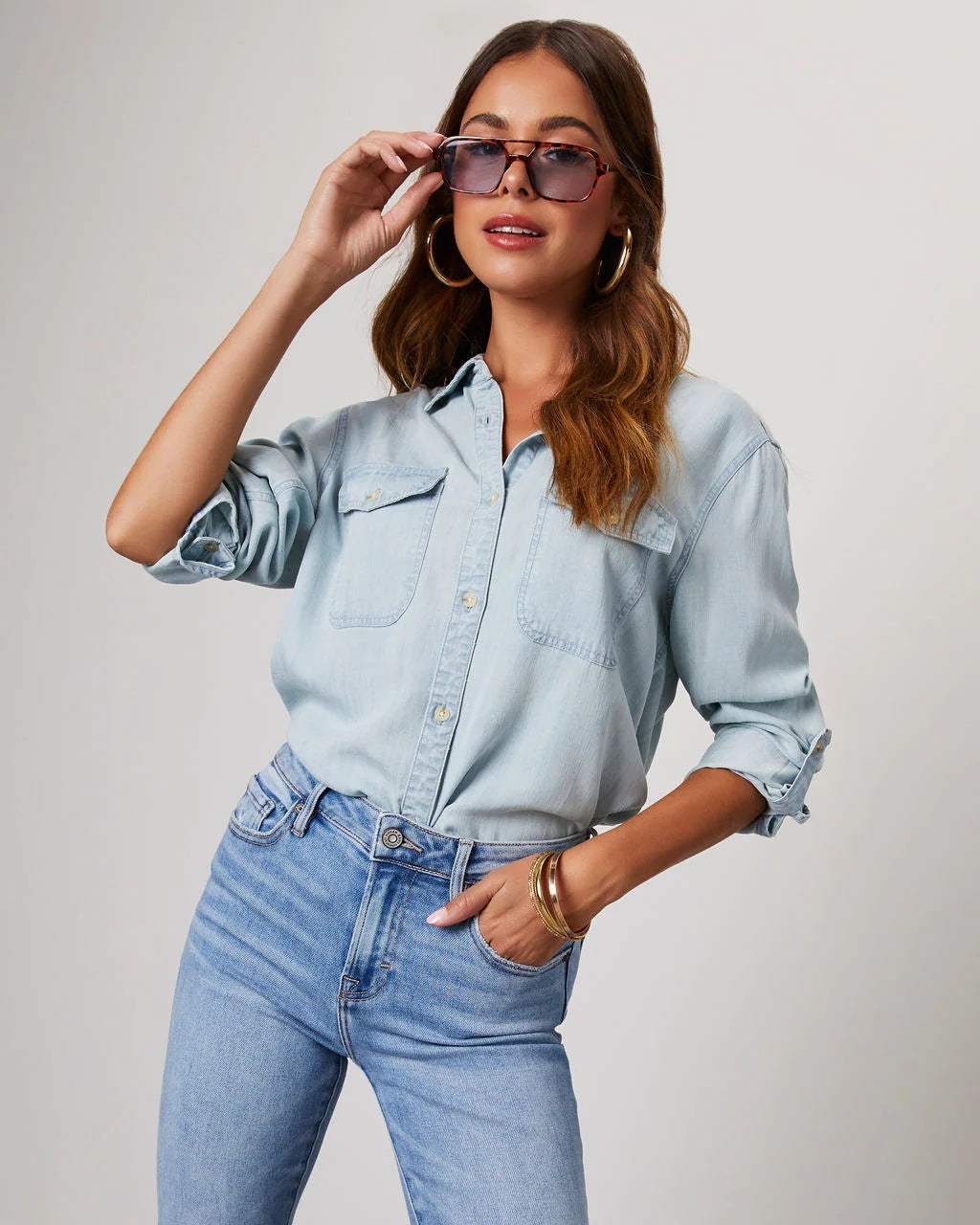 Cross Border Leisure Lapel Single Breasted Women's Long-sleeved Denim