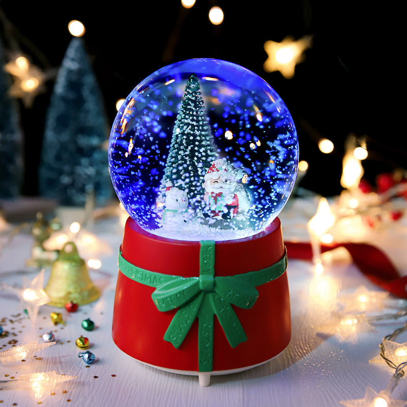 Christmas Full Crystal Ball Creative Music Box Decoration