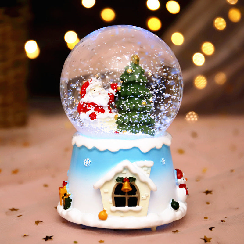 Christmas Full Crystal Ball Creative Music Box Decoration