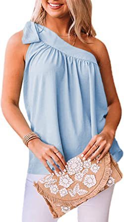 Women's Summer New Asymmetric One-shoulder Vest Slim Top