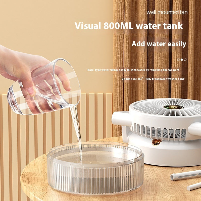 Cooling Desktop Fan USB Charging Humidifying Ice Mist Fan