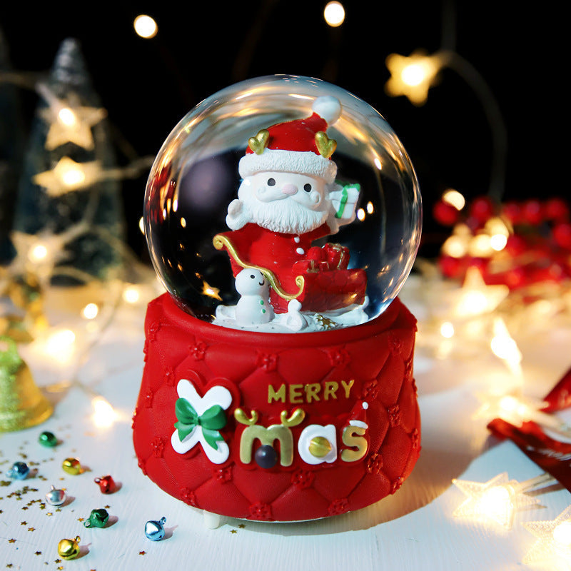 Christmas Full Crystal Ball Creative Music Box Decoration