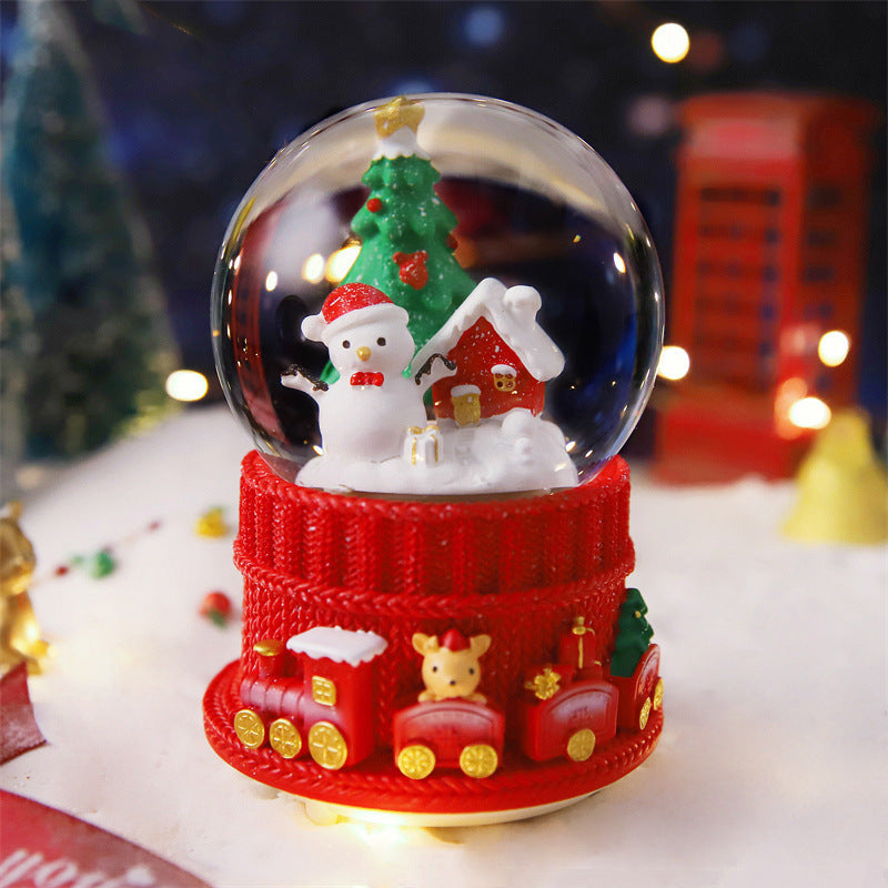 Christmas Full Crystal Ball Creative Music Box Decoration