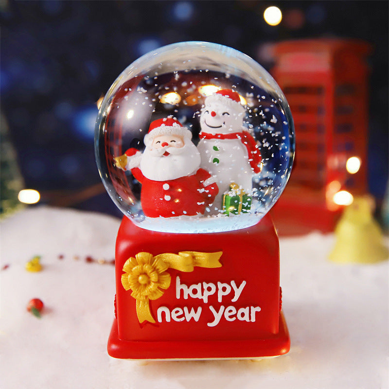 Christmas Full Crystal Ball Creative Music Box Decoration