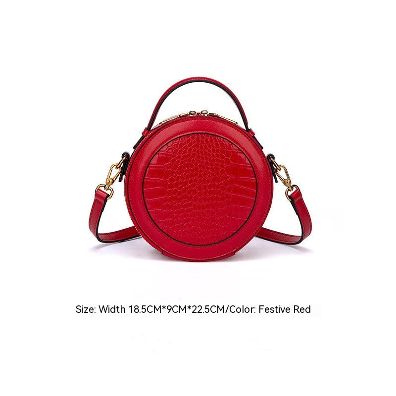 New Trendy Minority Fashion  Pattern Small Round Handbag