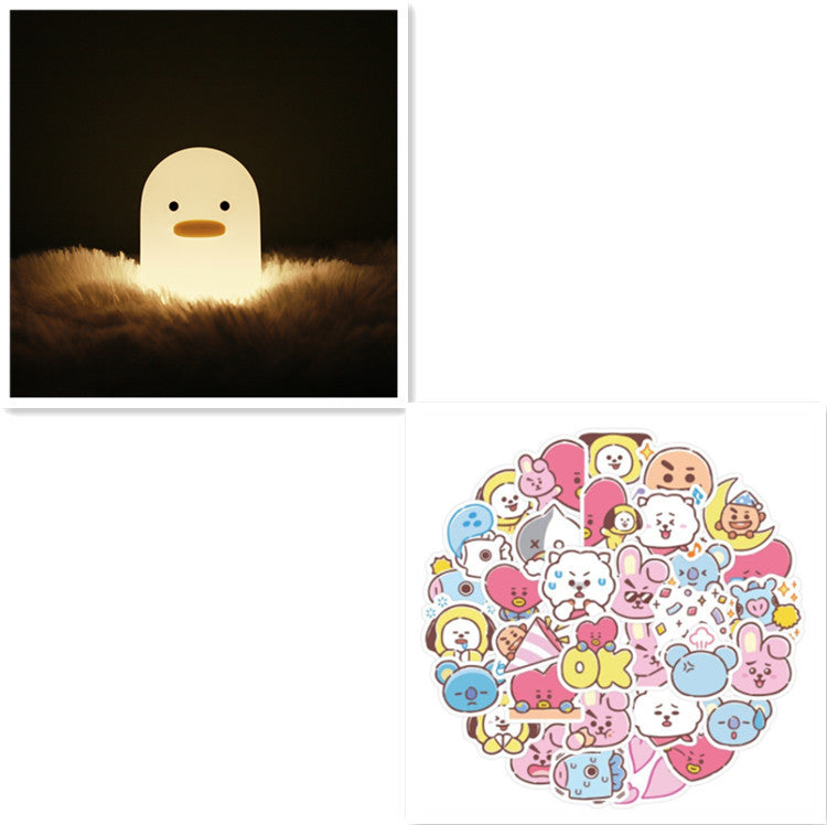 Nordic Cute Lovely Cartoon Dull Duck Led Night Light Silicone USB Charging NightLight Holiday Gifts Kids Room Bedside Bedroom