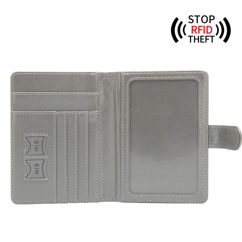 Anti-theft Swipe Passport Leather Ticket Clip Buckle Multi-card Flight