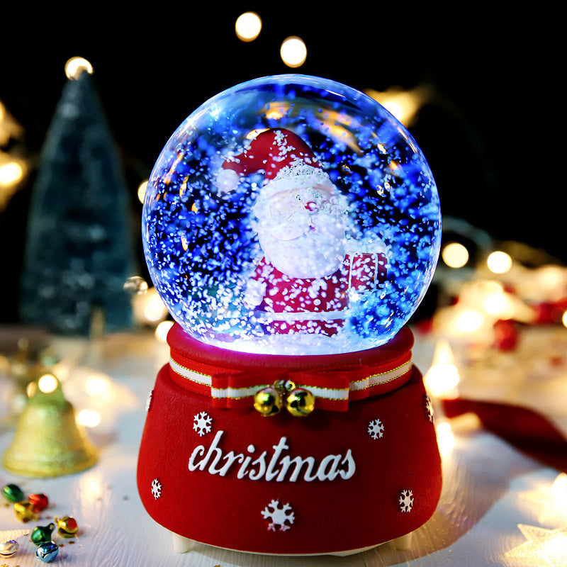 Christmas Full Crystal Ball Creative Music Box Decoration