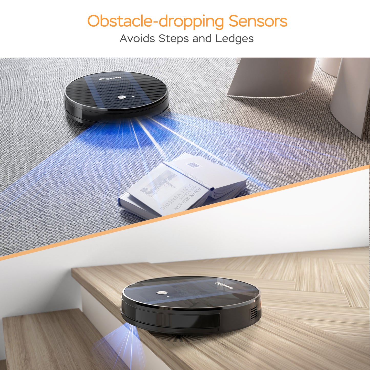 Smart Robot Vacuum Cleaner G6 Plus, Ultra-Thin, 1800Pa Strong Suction, Automatic Self-Charging, Wi-Fi Connectivity, App Control, Custom Cleaning, Great For Hard Floors To Carpets.