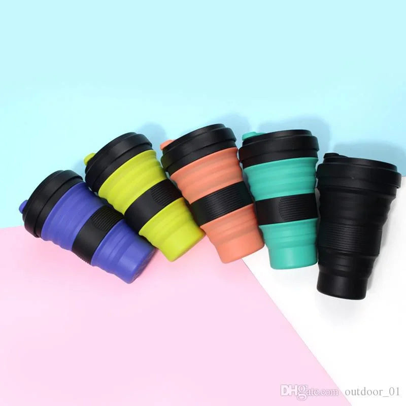 Eco-Friendly Retractable Large Foldable Silicone Cup 550ml