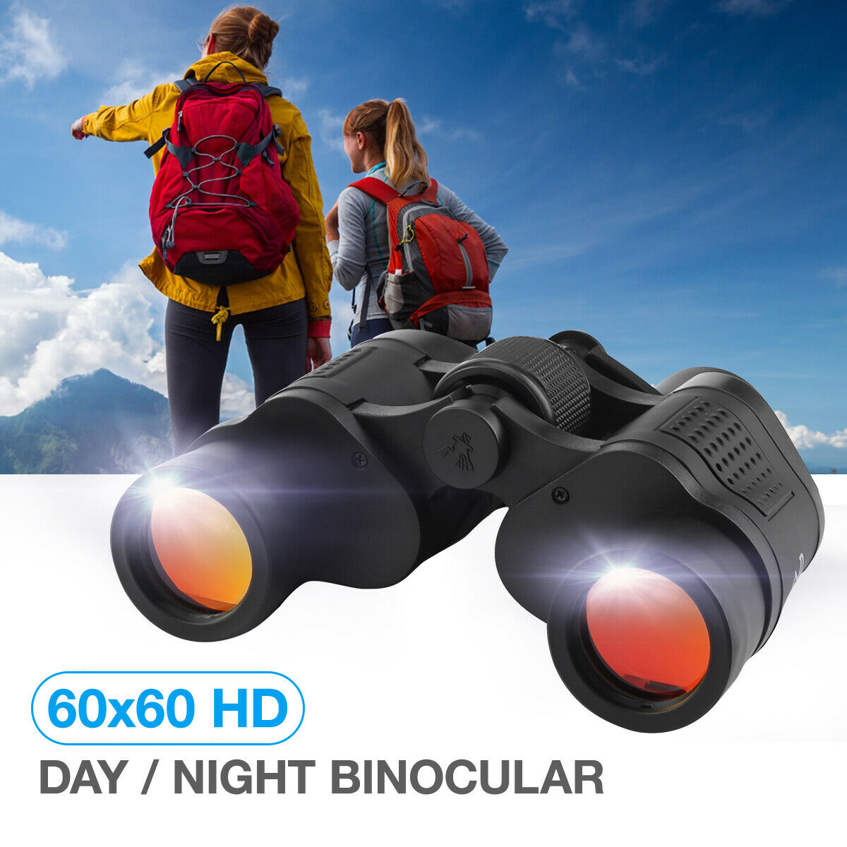 60x60 High Power Binoculars With Coordinates Portable Telescope Lowlight Night Vision For Hunting Sports Travel Sightseeing