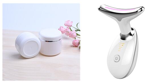 EMS Thermal Neck Lifting And Tighten Massager Electric Microcurrent Wrinkle Remover LED Photon Face Beauty