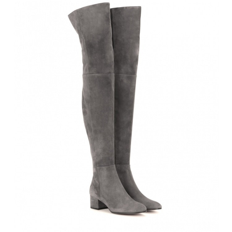 Flat Boots Over The Knee Boots Gray Boots High Boots