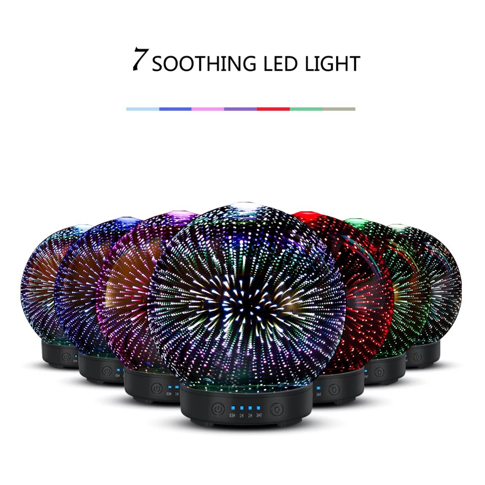 7 LED Color Lighting Modes 3D Aromatherapy Essential Diffuser Fragrance Oil Humidifier