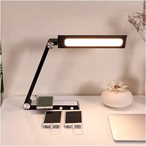 LED wireless charging desk lamp adjustable arm long-lasting reading light