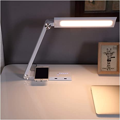 LED wireless charging desk lamp adjustable arm long-lasting reading light