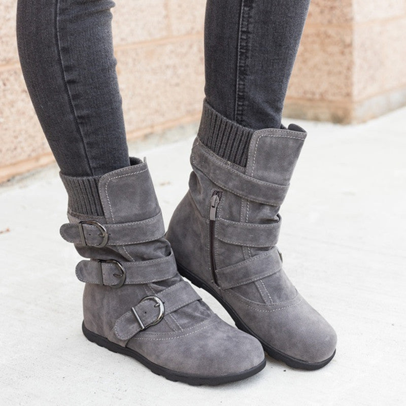 Casual Winter Boots Strap Buckle Shoes