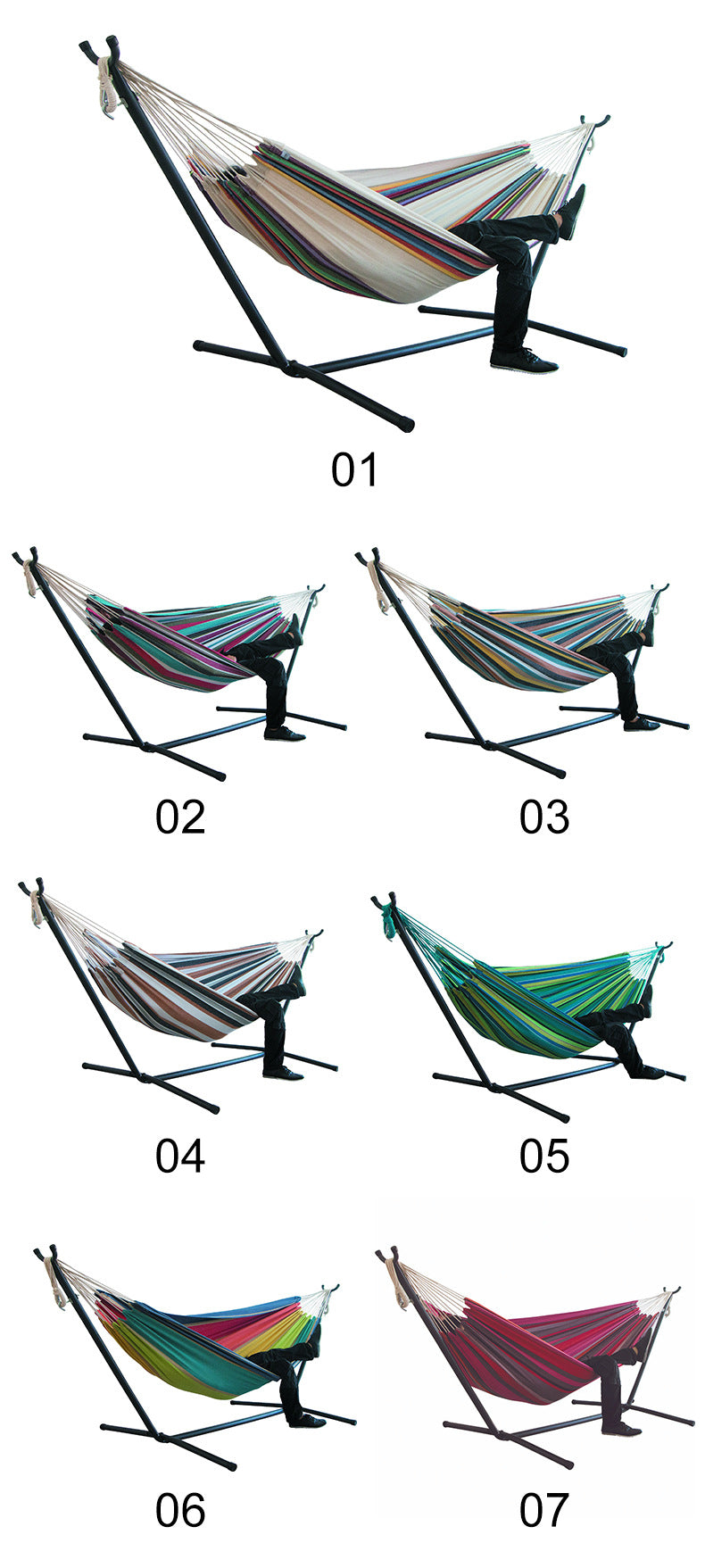 Portable Assembly Of Outdoor Travel Beach Hammock