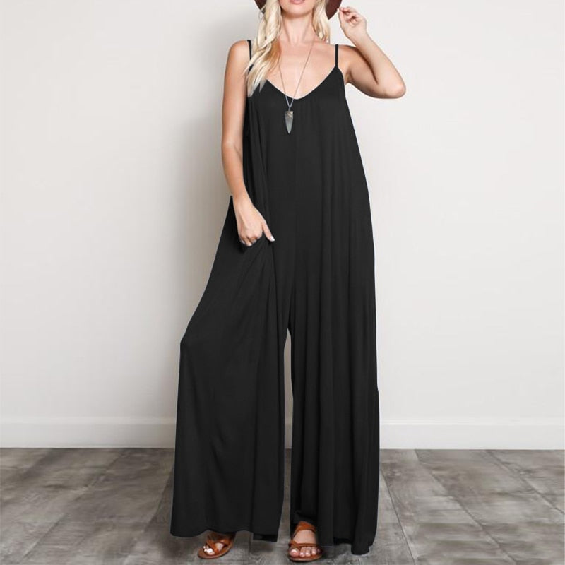 V Neck Jumpsuits.  Wide Leg  Playsuits. Plus Size 5XL.