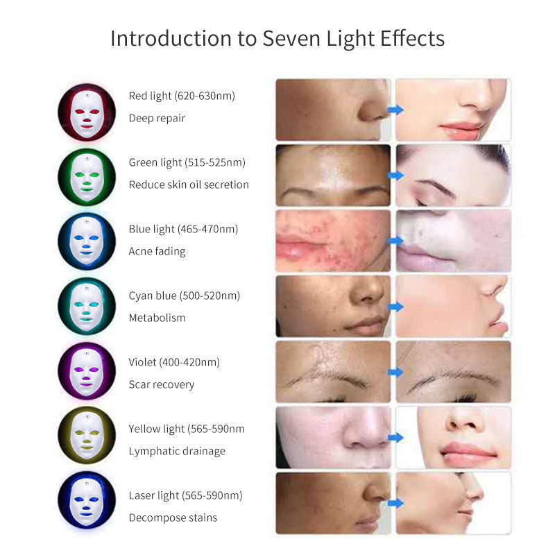 LED Color Rechargeable Face Mask Acne And Freckles Light Mask