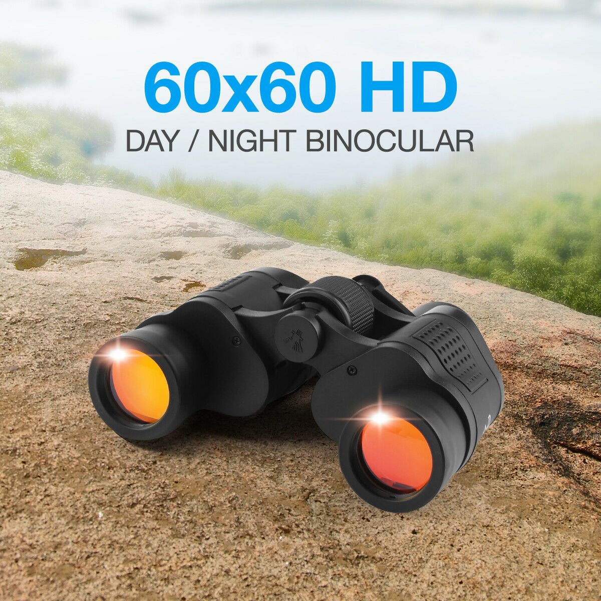 60x60 High Power Binoculars With Coordinates Portable Telescope Lowlight Night Vision For Hunting Sports Travel Sightseeing