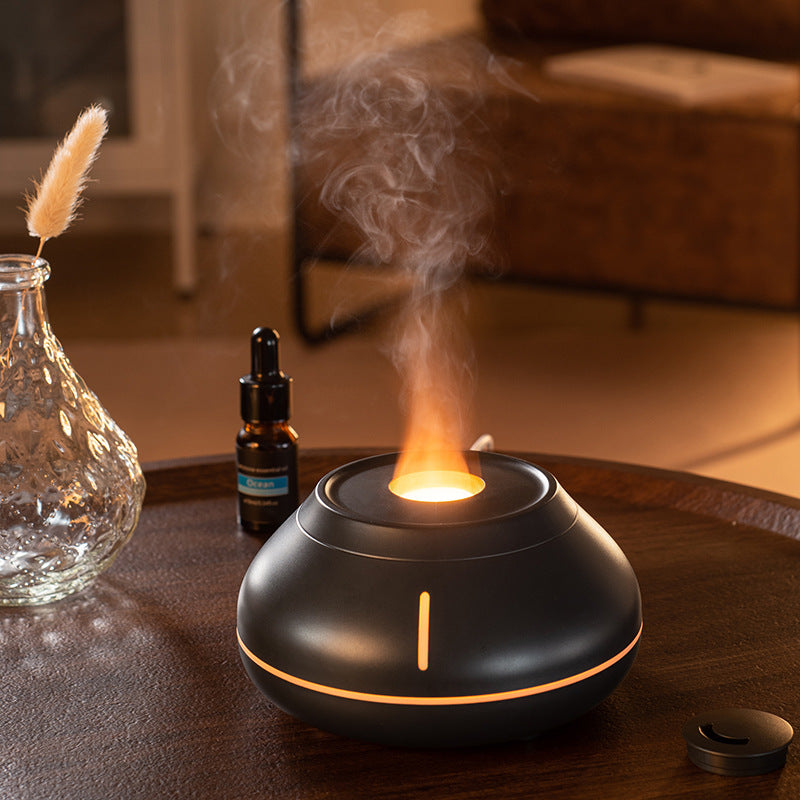 The Colorful Simulation Flame Aroma Diffuser Desktop Creativity Humidifier will transform your desk with its unique beauty and aroma!