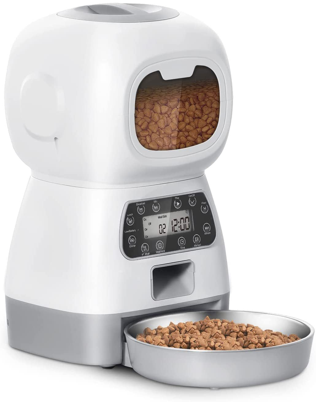 Automatic dispenser with stainless steel bowl for cats and dogs. with the Smart APP.