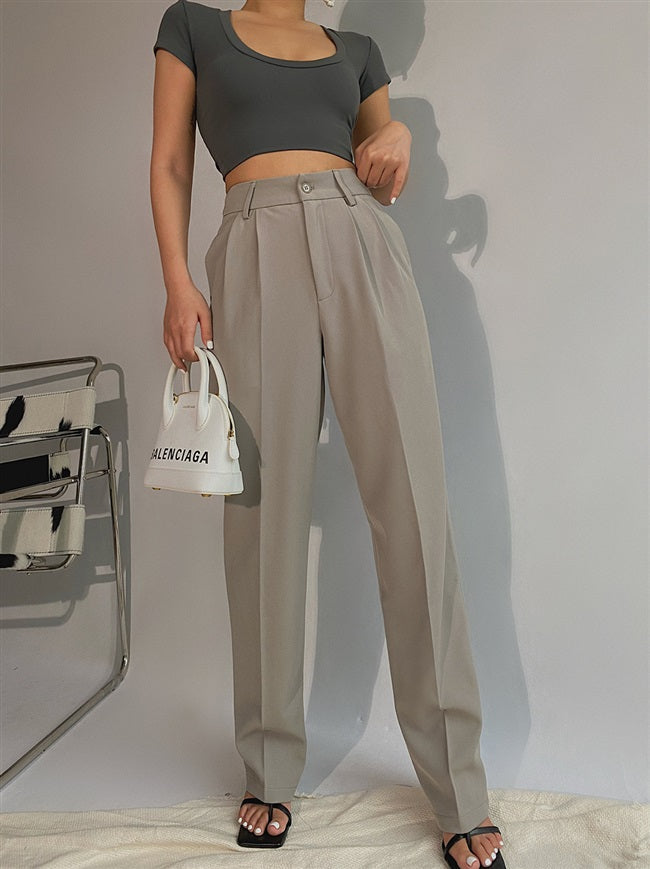 Draping  boyfriend style long trousers