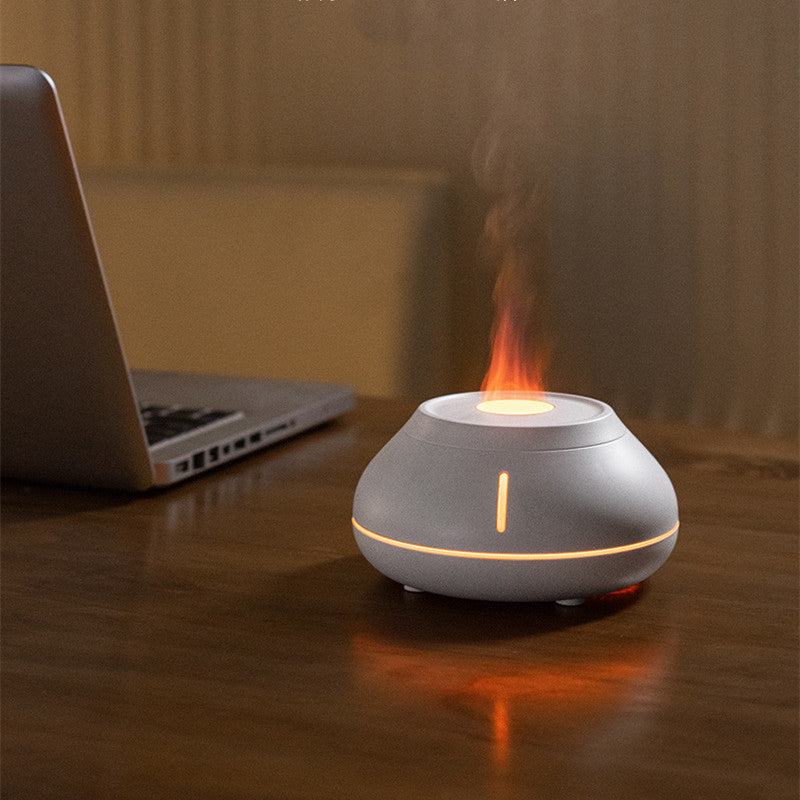 The Colorful Simulation Flame Aroma Diffuser Desktop Creativity Humidifier will transform your desk with its unique beauty and aroma!