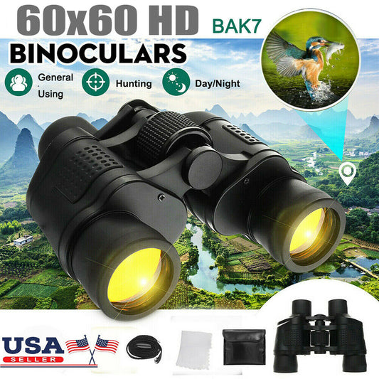 60x60 High Power Binoculars With Coordinates Portable Telescope Lowlight Night Vision For Hunting Sports Travel Sightseeing