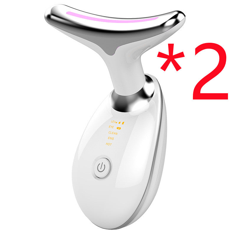 EMS Thermal Neck Lifting And Tighten Massager Electric Microcurrent Wrinkle Remover LED Photon Face Beauty