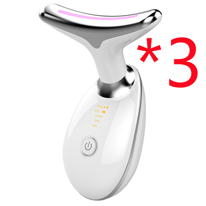 EMS Thermal Neck Lifting And Tighten Massager Electric Microcurrent Wrinkle Remover LED Photon Face Beauty