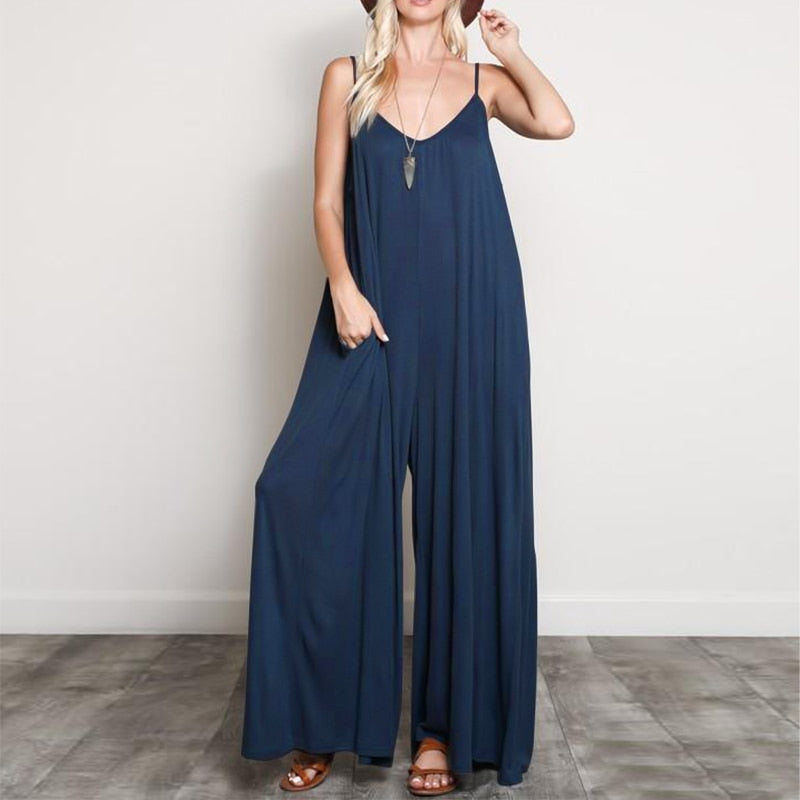 V Neck Jumpsuits.  Wide Leg  Playsuits. Plus Size 5XL.