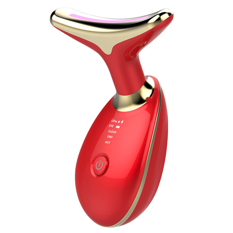 EMS Thermal Neck Lifting And Tighten Massager Electric Microcurrent Wrinkle Remover LED Photon Face Beauty