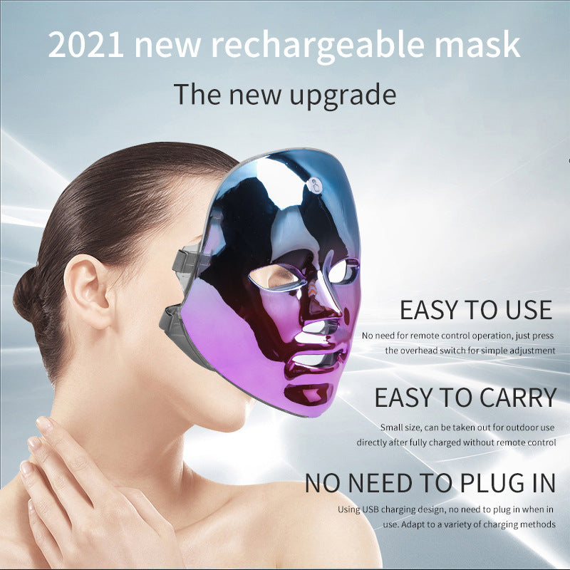 LED Color Rechargeable Face Mask Acne And Freckles Light Mask