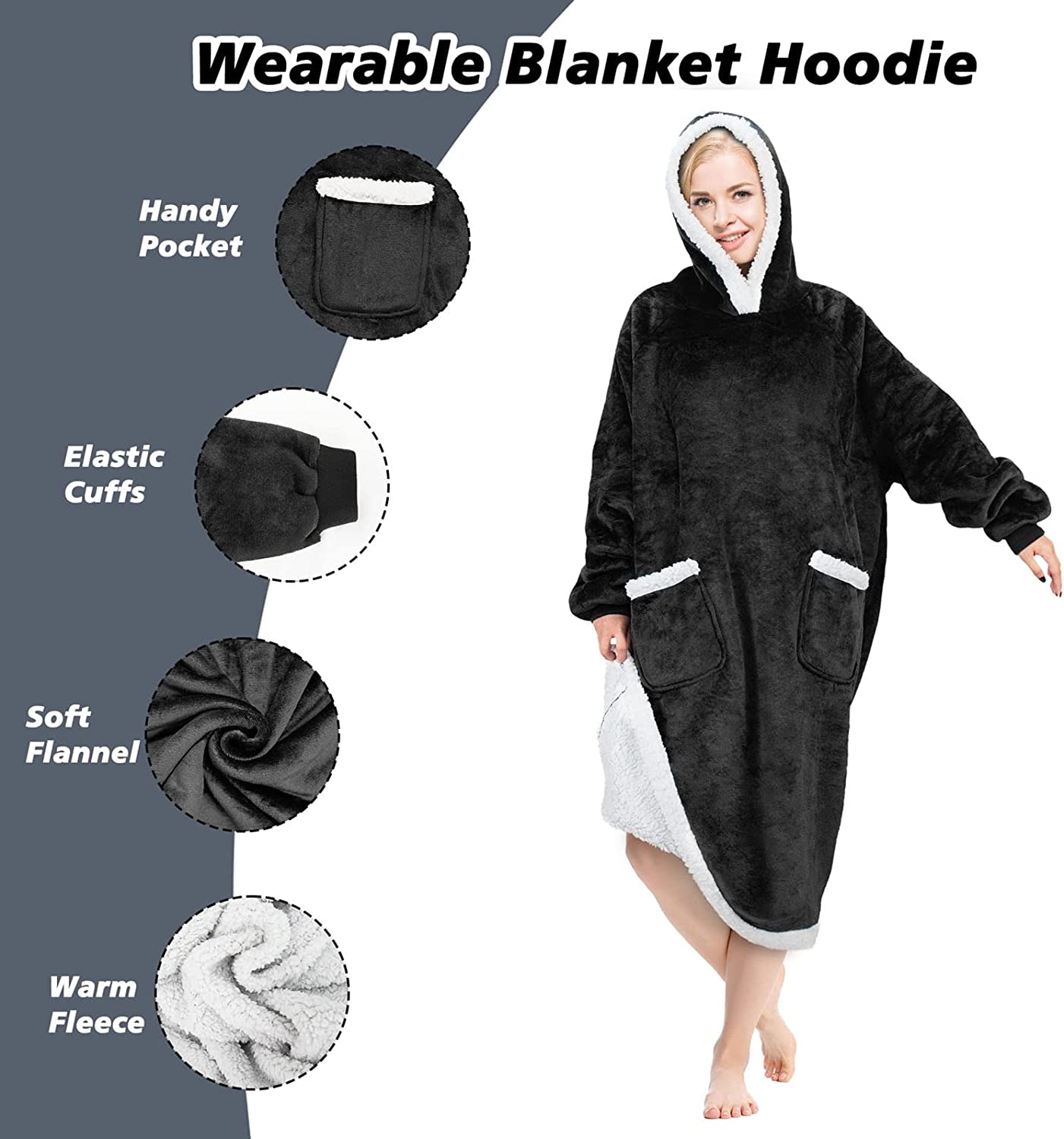 Wearable Oversized  Blanket Hoodie For Adults