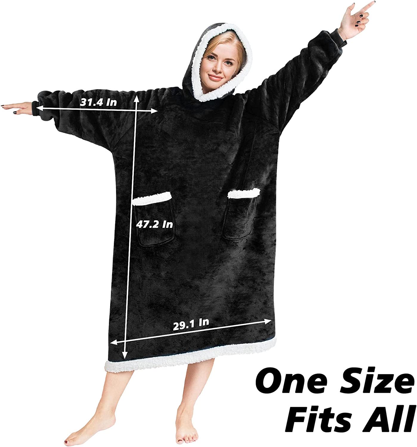 Wearable Oversized  Blanket Hoodie For Adults